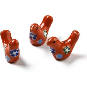 10Pcs Handmade Porcelain Beads Pigeon with Pattern Beads Porcelain Colorful Bird Loose Spacer Beads 12.5-13mm for DIY Craft Bracelet Necklace Earring Making