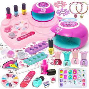 Kids Nail Polish Set for Girls Nail Kit for Girls Non toxic Nail Polish Girl Stuff for Spa Party Idea Birthday Gift for Girls 7 8 9 10 12