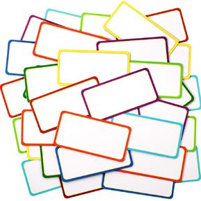 40 Pieces Magnetic Dry Erase Labels Name Plate Tags Flexible Magnetic Label Stickers for Whiteboards Refrigerator Crafts (Color B, 4 x 2 inch)