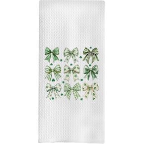 Irish Blessing St Patrick's Day Kitchen Towels, St Patrick's Day Hand Towels, Four Leaf Clover Shamrock St Patrick's Day Dish Towels, St Patrick's Day Kitchen Bathroom Decor, 16x24 Inch