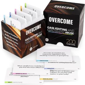 Overcome: Gaslighting & Narcissistic Abuse – 200 Discussion Questions for Therapy & Recovery – Counseling Conversations Flashcards, Mental & Emotional Health, Relapse & Suicide Prevention & Awareness