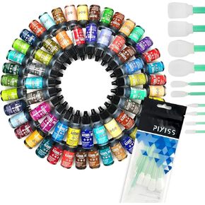 Ranger Alcohol Inks Set (50 Pack) Tim Holtz Brand Alcohol Inks and 10 Pixiss Alcohol Ink Blending Tools for Alcohol Ink Paper (Assorted Colors, No Duplicates)
