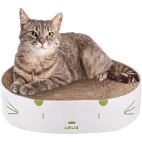 Cat Scratcher Cardboard ، سرير خدش القطط الدائري ، صالة وعاء بيضاوي للقطط الداخلية 16.9 "L * 13" W * 3.9 "H