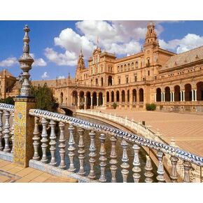 ZUVRDIAI Beautiful View of Spain Painting by Numbers DIY Quality Canvas Oil Painting Kit Digital Painting 16x20Inch No Frame