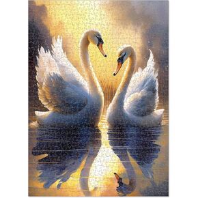 ELX 1000 Piece Jigsaw Puzzle for Adults,The Lake White Swan Unique Difficult and Challenge Large Puzzle Game, Room Wall Decor (27.6 in X 19.7 in)