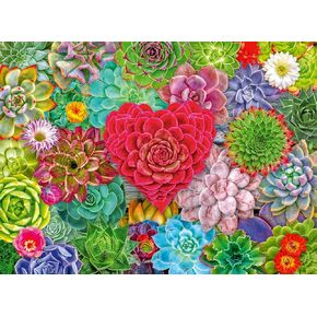 Ravensburger Succulent Love 500 Piece Jigsaw Puzzle | Visually Calming Design | Air-Purifying Plant Theme | FSC-Certified Materials