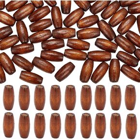 GORGECRAFT 500Pcs Oval Wooden Beads Rustic Farmhouse Natural Wood Beads 15x7mm Wooden Loose Beads 2.5mm Hole Macrame Spacer Beads for DIY Beading Crafts Jewellery Making Xmas Ornaments, Coconut Brown