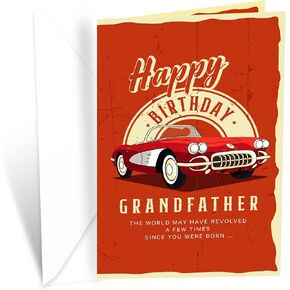 Prime Greetings Birthday Card For Grandpa (Grandfather), Made in America, Eco-Friendly, Thick Card Stock with Premium Envelope 5in x 7.75in, Packaged in Protective Mailer