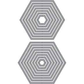 Hexagons, Essentials by Ellen Designer Dies, Layering Stackable Nesting Panels Matting Shape Cutting Die. DIY die cuts for Card Making and Scrapbooking