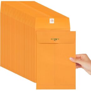 200 Pcs Manilla Envelopes Clasp Envelope Kraft Catalog Envelope with Clasps Closure for Storing Mailing 28 lb Kraft Paper Envelope for Office Document Business School Home（5 x 8.6）