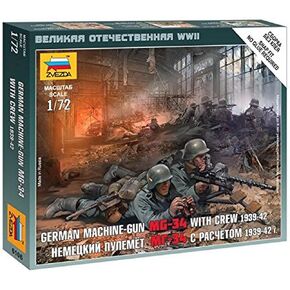 Zvezda Models 1/72 German Machine Gun Crew Eastern Front 1941 (Snap Kit)