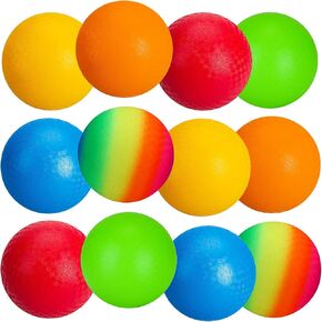 EVERICH TOY 12 Pack Playground Balls Dodgeball Set, 8.5 Inch Dodge Ball Kickball Handball for Kids & Adults, Indoor Outdoor Sports Toy for Backyard Park Camp School Ball Game for Boys Girls with Pump
