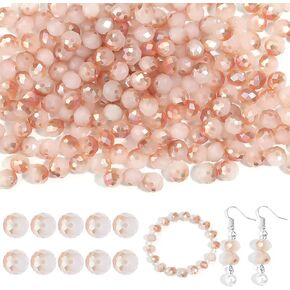 200 Pcs 8mm Crystal Beads for Jewelry Making Assorted Colors Crystal Beads Rondelle Crystal Beads Loose Craft Beads Bracelet Necklace Earring Keychain Jewelry Making, Ruby Color