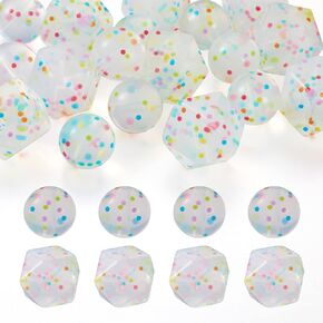 30Pcs 15mm Silicone Beads Print Flower Silicone Round Beads Bulk Floral Rubber Focal Beads for Keychain Beaded Pens Necklace Bracelet Lanyard Jewelry Making