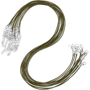MECCANIXITY 10pcs 24 Inch Waxed Necklace Cord, Bulk Necklace String with Clasp 1.5mm Waxed Leather Cord Rope for Jewelry Making DIY Bracelet Pendant,Black