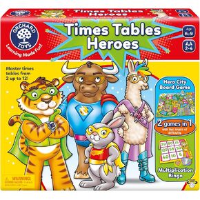 Orchard Toys Moose Games Times Tables Heroes. an exciting Multiplication Game, Superhero Play. for Ages 6-9 and for 2-4 Players