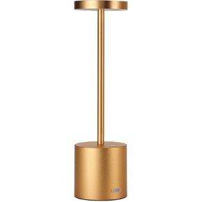 Minimalist Desk Lamp Aluminum Metal LED Read Lamp Rechargeable Black Table Lamp Type-C 5000mAh 3 Color Stepless Dimming for Restaurant,Study,Dorm,Bedroom (13.4IN)