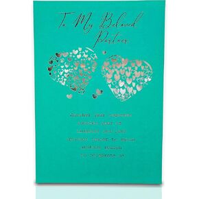 Heartfelt Birthday Card – Elegant Blue Design with Silver Hearts, “To a Truly Wonderful Person" Cover, Pre-Written Heartfelt Happy Birthday 3-Part Wishes, 8.3 x 5.8 Inches