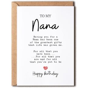 To My Nana - Nana Birthday Card - Nana Is The Greatest Gifts In My Life - Birthday Card For Nana - Gift For Nana Card- Christmas Gifts For Nana