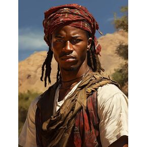 SKRYUIE Paint by Numbers Kit for Adults Beginner African Americans, Acrylic Oil Painting by Numbers Kits with PaintBrushes Paintwork Art Canvas for Home Decor 16x20 inch / 40x50 cm B1343