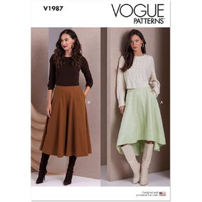 Vogue Misses' Culottes and Skirt Sewing Pattern Packet, Sizes 8-10-12-14-16, Multicolor
