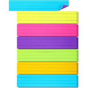 150 Sheets Sentence Strips Ruled Rainbow Sentence Strips Sentence Learning Strips for School Office Supplies, 6 Pack (3 x 12 Inch, Bright Colors)