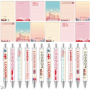 24 Pcs Notepads with Pens Cute Self Stick Notes Pens Gifts Set for Lover Sticky Notes Ballpoint Bulk for Traveler Birthday Christmas Party Gifts(Red,Blue,Texas)