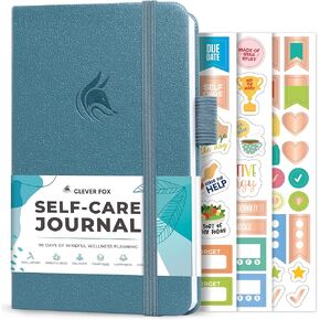 Clever Fox Self-Care Journal Pocket – Daily Reflection Notebook – Mental Health & Personal Development Planner, Meditation & Mood Log (Purple)