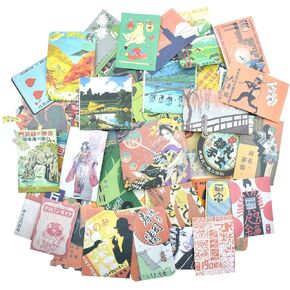 Vintage Paper Stickers Set 60 Pieces Japanese Style Self-Adhesive DIY Sticker for Journaling Scrapbook Planner Art Craft Diary Envelope Letter Card Laptop Journals Water Bottle Scrapbooking Material