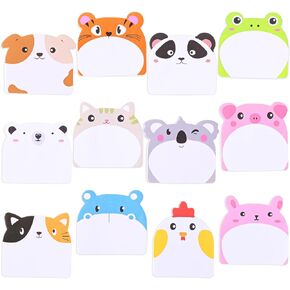 ملاحظات لزجة لطيفة ، 12 منصات 360 ورقة حيوانات كاوي مضحكة ملاحظات لزجة ، وسادات المذكرة العصي الذاتي للمنزل والمدرسة والمكاتب. in Kuwait