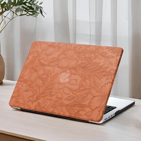 DTangLsm for MacBook Pro 13 inch Case M2 2024 2023 2022-2016 A2338 M1 A2289 A2251 A2159 A1989 A1706 A1708 Texture Leather MacBook Pro Case Plastic Hard Shell Case&Keyboard Cover, Green Embossed Floral in Kuwait