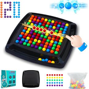 120PCS Marbles Intellectual Chessboard Dual Dual Strategy Board Game,Fun Table Top Strategy Game,Colored Marbles Chess Board Game,Family Game Party Game for Kids & Adults