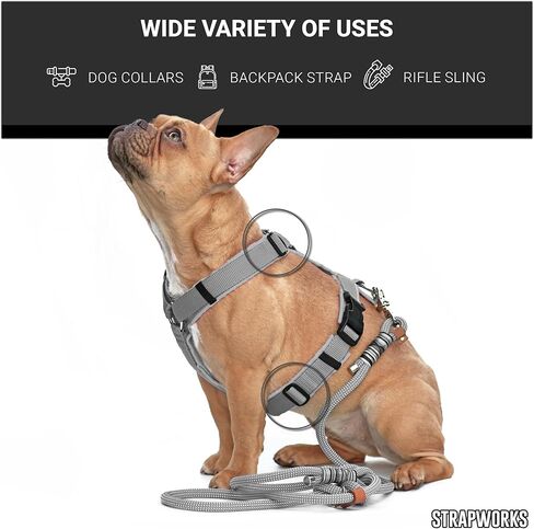 Strapworks Black Plastic Tri-Glide Slide – for Bag Straps, Rifle Slings, Dog Collars - 1 Inch in Kuwait