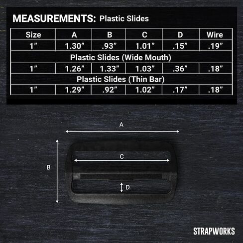Strapworks Black Plastic Tri-Glide Slide – for Bag Straps, Rifle Slings, Dog Collars - 1 Inch in Kuwait