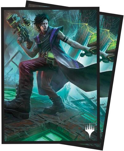 Ultra PRO - MTG Duskmourn 100ct Deck Protector Sleeves Commander Winter، انتهازي ساخر، أكمام بطاقات ذات حجم قياسي مع تقنية ChromaFushion المتينة، أكمام بطاقات بلمسة نهائية غير لامعة، أكمام بطاقات MTG in Saudi Arabia