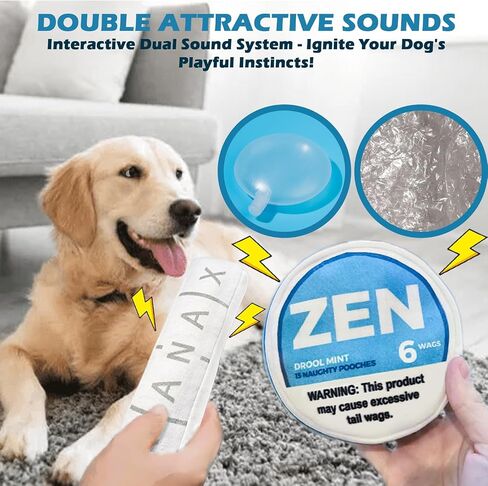 Chill Pup Funny Dog Toy - Parody Plush Squeaky Crinkle Dog Toy (ZENXAN) in Saudi Arabia