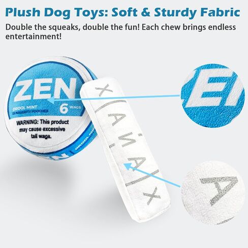 Chill Pup Funny Dog Toy - Parody Plush Squeaky Crinkle Dog Toy (ZENXAN) in Saudi Arabia