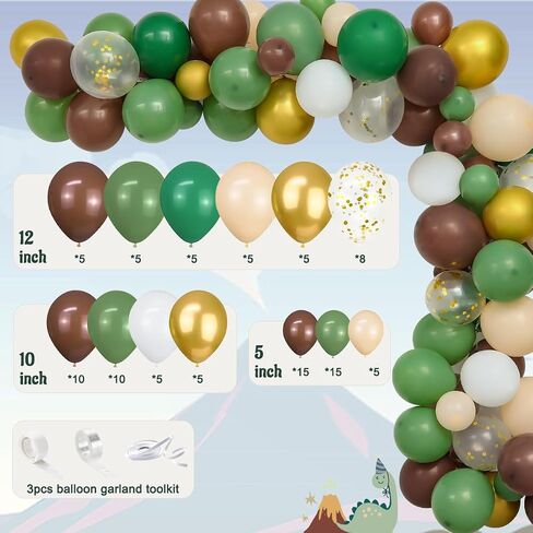 Dinosaur Birthday Decorations, Dinosaur Birthday Party Supplies for Boys Include Foil Dinosaur Balloons, Happy Birthday Balloons, Rain Curtain,Latex Balloons Arch Kit for Dino Jungle safari Party in Saudi Arabia