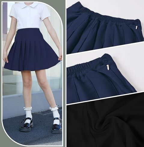 Cromoncent Girls Womens Pleated Mini Skirt Short High Waist School Uniform, 2Years - 4XL in Kuwait