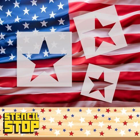 Star Stencil – 18 x 18 Inches, Reusable Stencil for Painting on Wood, Walls, Fabric, Canvas, and DIY Crafts – Durable Plastic for Art and Home Decor in Saudi Arabia