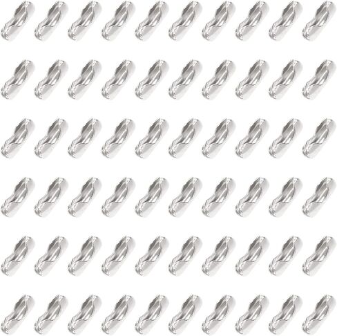 Shapenty Metal Bead Ball Chain Connector Clasp Bulk for Key Chain Necklace Pendant Jewelry Making DIY Craft Light Pulls and Beaded Chain Repairing, Fit for 2.4mm Bead Ball Chain, 200PCS (Gold) in Kuwait
