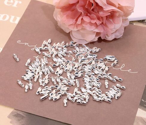 Shapenty Metal Bead Ball Chain Connector Clasp Bulk for Key Chain Necklace Pendant Jewelry Making DIY Craft Light Pulls and Beaded Chain Repairing, Fit for 2.4mm Bead Ball Chain, 200PCS (Gold) in Kuwait