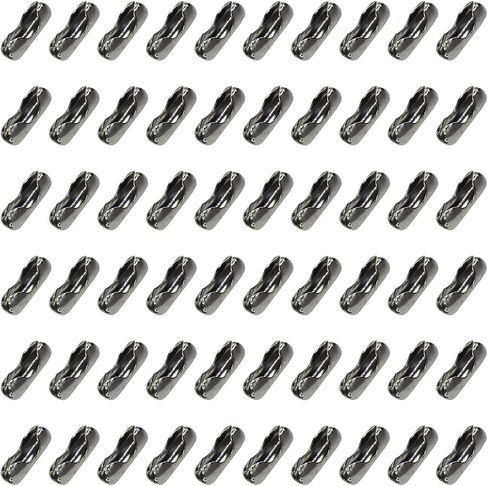 Shapenty Metal Bead Ball Chain Connector Clasp Bulk for Key Chain Necklace Pendant Jewelry Making DIY Craft Light Pulls and Beaded Chain Repairing, Fit for 2.4mm Bead Ball Chain, 200PCS (Gold) in Kuwait