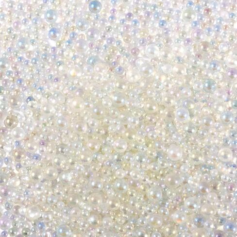 1-3mm Tiny Glass Bubble Beads Iridescent Crystal Mini Beads No Hole Water Droplet Small Glass Balls for Nail Art Crafts DIY Resin Filler Jewelry Making Supplies in Saudi Arabia