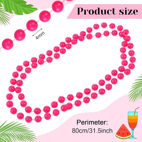 Janmercy 210 PCS Neon Beads Netlace Bulk Brange Green Pink Bead Necklace 80's Party Necklace for Summer Carnival Birthday Party Club Club Club Decorts in Kuwait