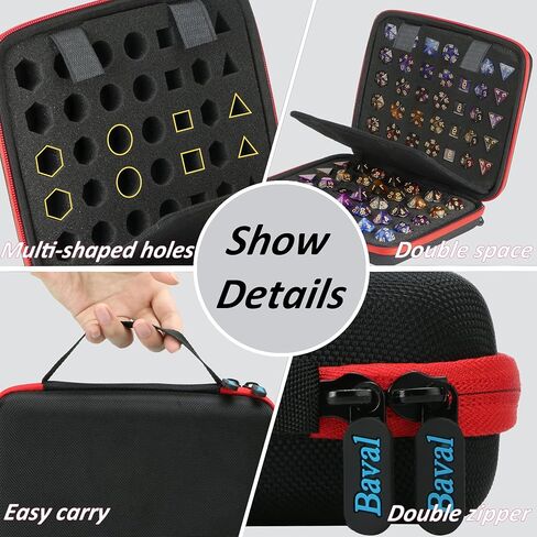 Bavel DND Dice Case with Detachable dice sponge and tray, D6 D20 Dice Set Case for Dungeons and Dragons RPG MTG Table Games in Kuwait
