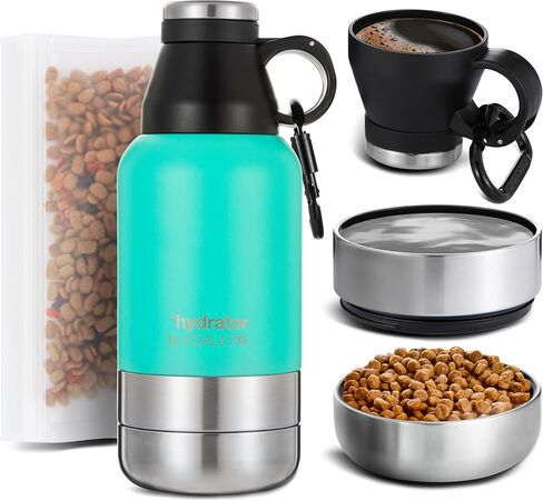 32oz Portable Dog Water Bottle w/Dog Bowls, Dog Travel Water Bottle + Travel Dog Bowls, Dog Water Bowl Dispenser, Dog Travel Bowl, Travel Accessories for Dogs (Star White, 32 OZ) in Saudi Arabia