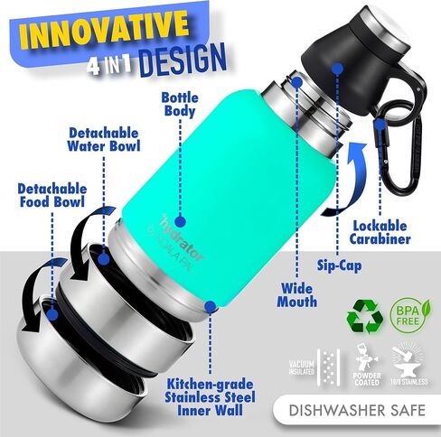 32oz Portable Dog Water Bottle w/Dog Bowls, Dog Travel Water Bottle + Travel Dog Bowls, Dog Water Bowl Dispenser, Dog Travel Bowl, Travel Accessories for Dogs (Star White, 32 OZ) in Saudi Arabia