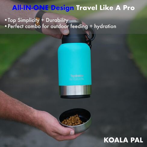 32oz Portable Dog Water Bottle w/Dog Bowls, Dog Travel Water Bottle + Travel Dog Bowls, Dog Water Bowl Dispenser, Dog Travel Bowl, Travel Accessories for Dogs (Star White, 32 OZ) in Saudi Arabia