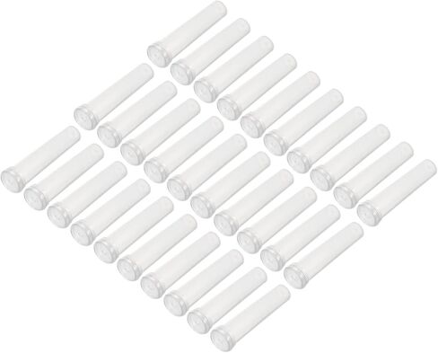 PATIKIL Floral Water Tubes with Cap, 30 Pcs 0.6" ID x 2.8" Plastic Bottle for Plants Flower Arrangement, White in Saudi Arabia